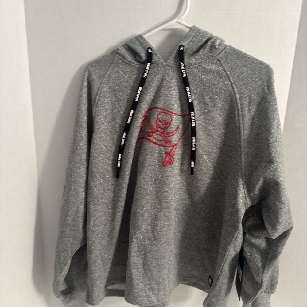 Tampa Bay Buccaneers DKNY Sport Women’s Crop Glitter Hoodie Size Large NWT